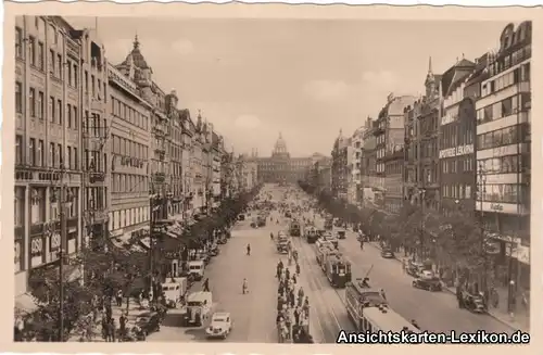 Ansichtskarte Prag Praha Wenzelplatz mit Straßenbahn 193