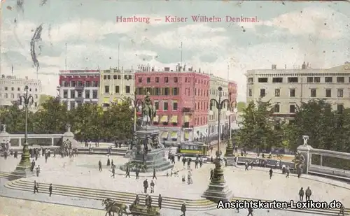 Ansichtskarte Hamburg Kaiser Wilhelm Denkmal 1916