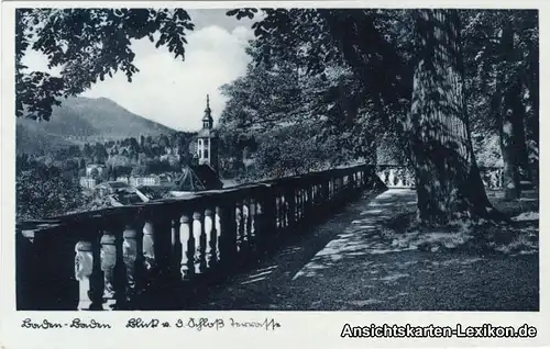 Ansichtskarte Baden-Baden Blick auf das Schloß c1939