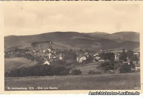 Foto Ansichtskarte Sankt Andreasberg Totalansicht 1942