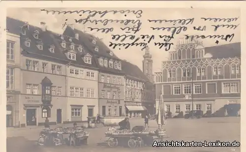 Foto Ansichtskarte Weimar Marktplatz - Markttreiben b Je