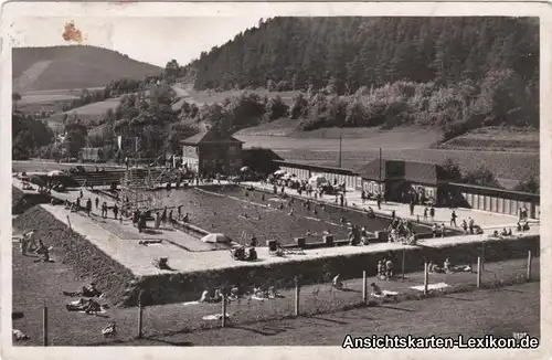 Foto Ansichtskarte Leutenberg Schwimmbad b Saalfeld-Rudolstadt 1939