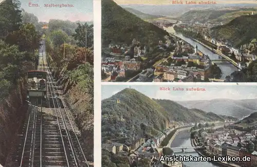 Bad Ems 3 Bild Ansichtskarte Malbergbahn b Koblenz Nassa