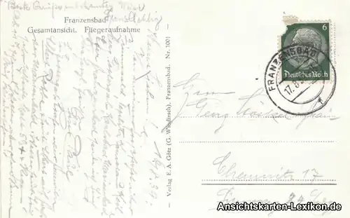 Luftbild Ansichtskarte  Franzensbad Františkovy Lázn b C