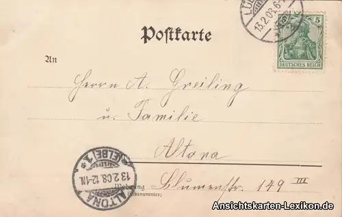 Ansichtskarte Lübeck Partie an der Burgtorbrücke g1902