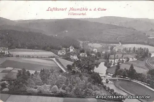 Ansichtskarte Neumühle Elster Villenviertel b Greiz Berg