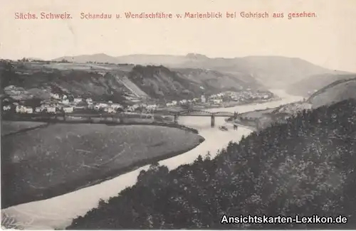 Ansichtskarte Bad Schandau Schandau und Wendischfähre b