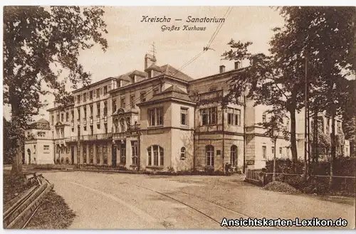 Ansichtskarte Kreischa Partie am Großen Kurhaus 1928