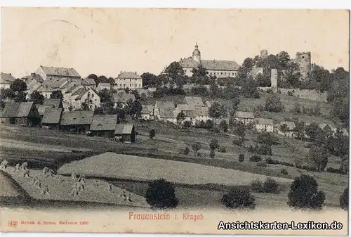 Ansichtskarte Frauenstein Erzgebirge Totalansicht b Dipp