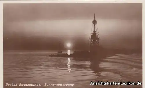 Osternothafen Ostswine-Swinemünde Warszów Świnoujście Mole Sonnenuntergang 1933