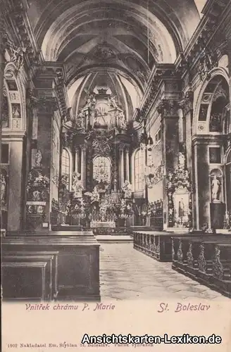 Ansichtskarte Altbunzlau Brandeis Kirche innen Elbe Bran