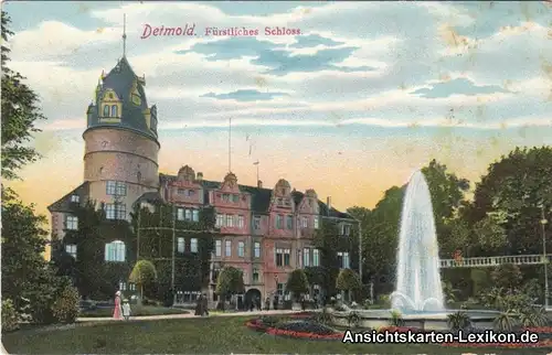 Ansichtskarte Detmold Fürstliches Schloß c1916