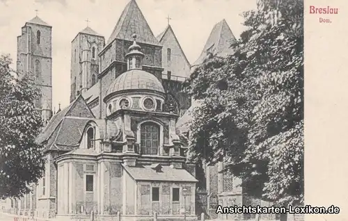 Breslau Partie am Dom Wroclaw Silesia Schlesien Ansichtskarte Postcard c1913
