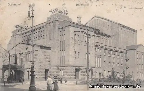 Ansichtskarte Dortmund Partie am Stadttheater g1906