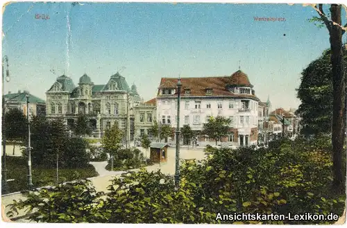 Ansichtskarte Brüx Most Wenzelsplatz Most b Komotau Aussig 1910