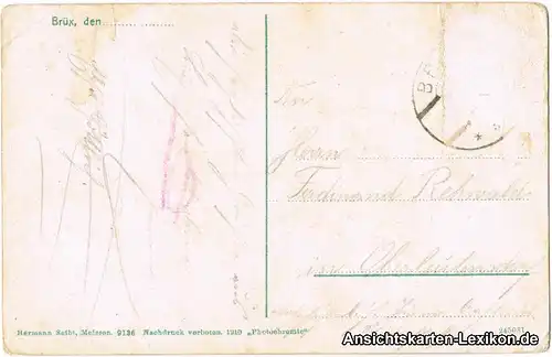 Ansichtskarte Brüx Most Wenzelsplatz Most b Komotau Aussig 1910