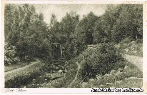 Ansichtskarte Bad Polzin Partie im Park Połczyn Zdrój Pommern pomorskie 1928