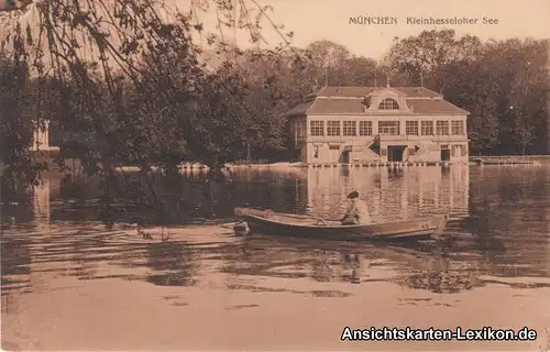 Ansichtskarte München Partie am Kleinhesseloher See - Englischer Garten 1912