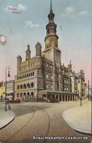 Ansichtskarte Posen Partie am Rathaus Poznań wielko