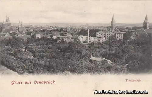 Ansichtskarte Osnabrück Totalansicht mit Fabrik Ansichts