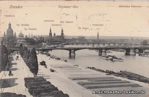 Ansichtskarte Dresden Terassen Ufer - Westliches Panoram