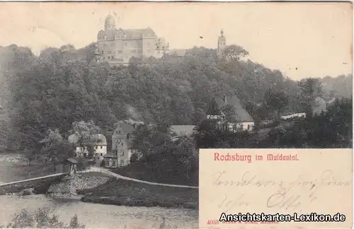 Ansichtskarte Rochsburg Lunzenau Partie an der Rochsburg