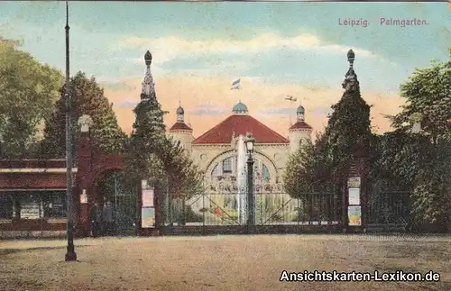 Ansichtskarte Leipzig Palmgarten - Eingang c1918