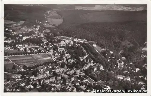 Ansichtskarte Bad Elster Fliegeraunahme aus 200 m Höhe 1938   Stempel 16.04.1938