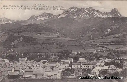 Carte postale Barcelonnette Ansicht mit Alpen im Hinterg
