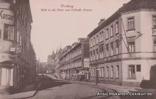 Freiberg (Sachsen) Blick in die Post und Erbische Straße