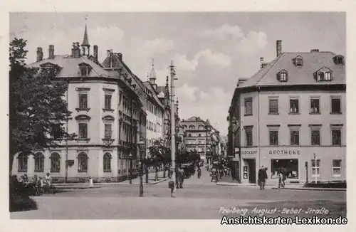 Freiberg (Sachsen) August-Bebel-Straße mit Apotheke