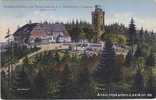 Ansichtskarte Eibenstock Unterkunftshaus Auersberg g1926