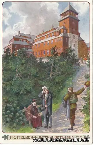 Oberwiesenthal Fichtelberg Unterkunftshaus Künstler  Ansichtskarte 1913