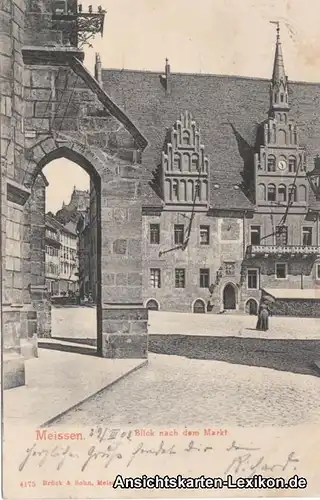 Ansichtskarte Meißen Blick auf den Markt b Dresden Radeb