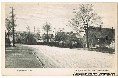 Göppersdorf-Burgstädt Burgstädter Straße mit Gemeindegut 1920