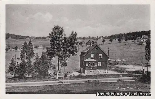 Ansichtskarte Mühlleithen Klingenthal Panorama c1955