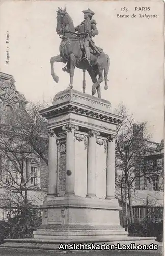 GPC Postcard Paris Statue de Lafayette 1914