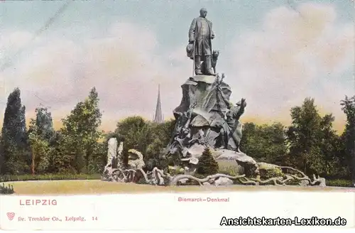 Ansichtskarte Leipzig Partie am Bismarck-Denkmal c1913