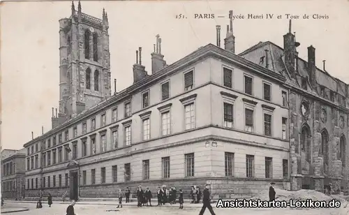 GPC Postcard Paris Lycee Henri IV et Tour Clovis 1913