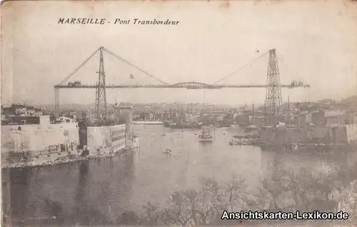 GPC Postcard  Marseille Pont Transbordeur 1914