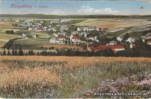 Ansichtskarte Klingenberg (Sachsen) Gesamtansicht 1922