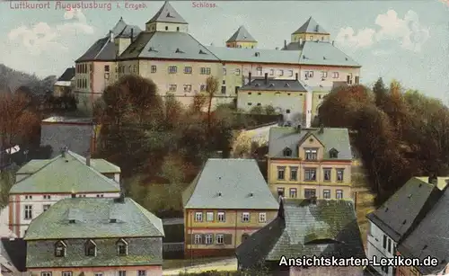 Ansichtskarte Augustusburg Partie am Schloß 1912