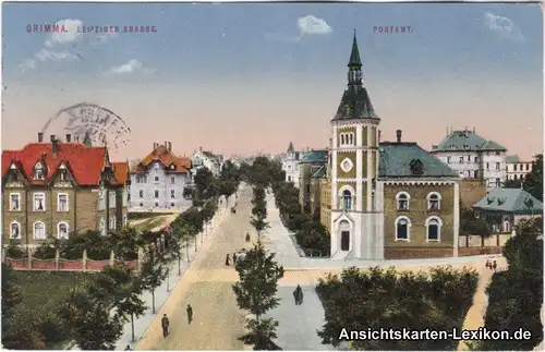 Grimma Leipziger Straße und Postamt