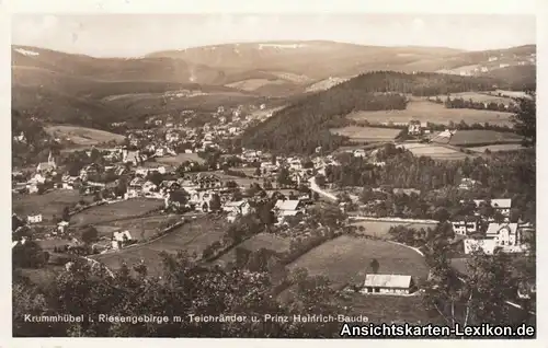 Ansichtskarte Krummhübel Ansicht mit Teichränder Baude K