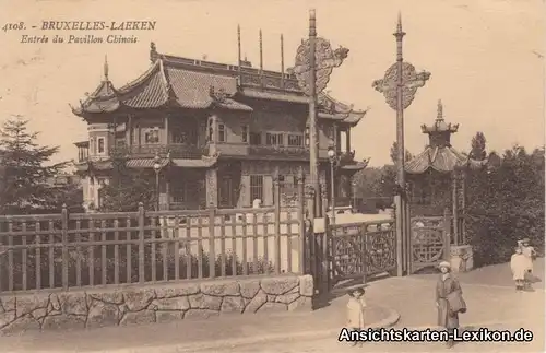 Ansichtskarte Brüssel Bruxelles Laken Entree du Pavillon