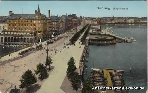 Hamburg Jungfernstieg Goldfenster Ansichtskarte g1913