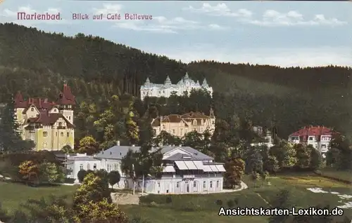 Marienbad Blick auf Café Bellevue