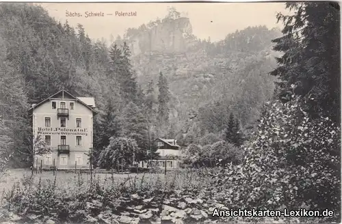 Neustadt  (Sachsen)-Polenz Polenztal mit Hotel