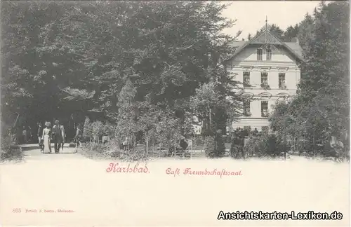 Postcard Karlsbad Karlovy Vary Cafe Freundschaftssaal 1909 