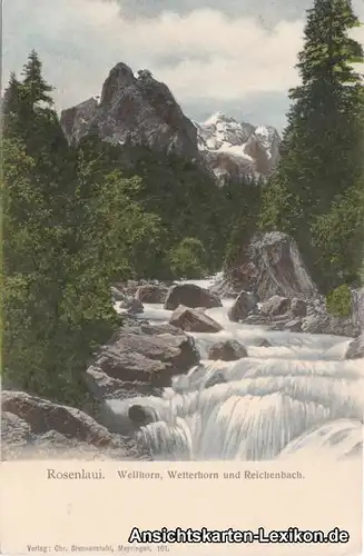 Ansichtskarte Meiringen Wellhorn, Wetterhorn und Reichen